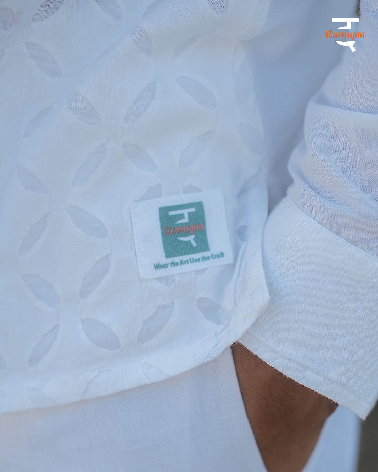 Mandarin Appliqué Shirt