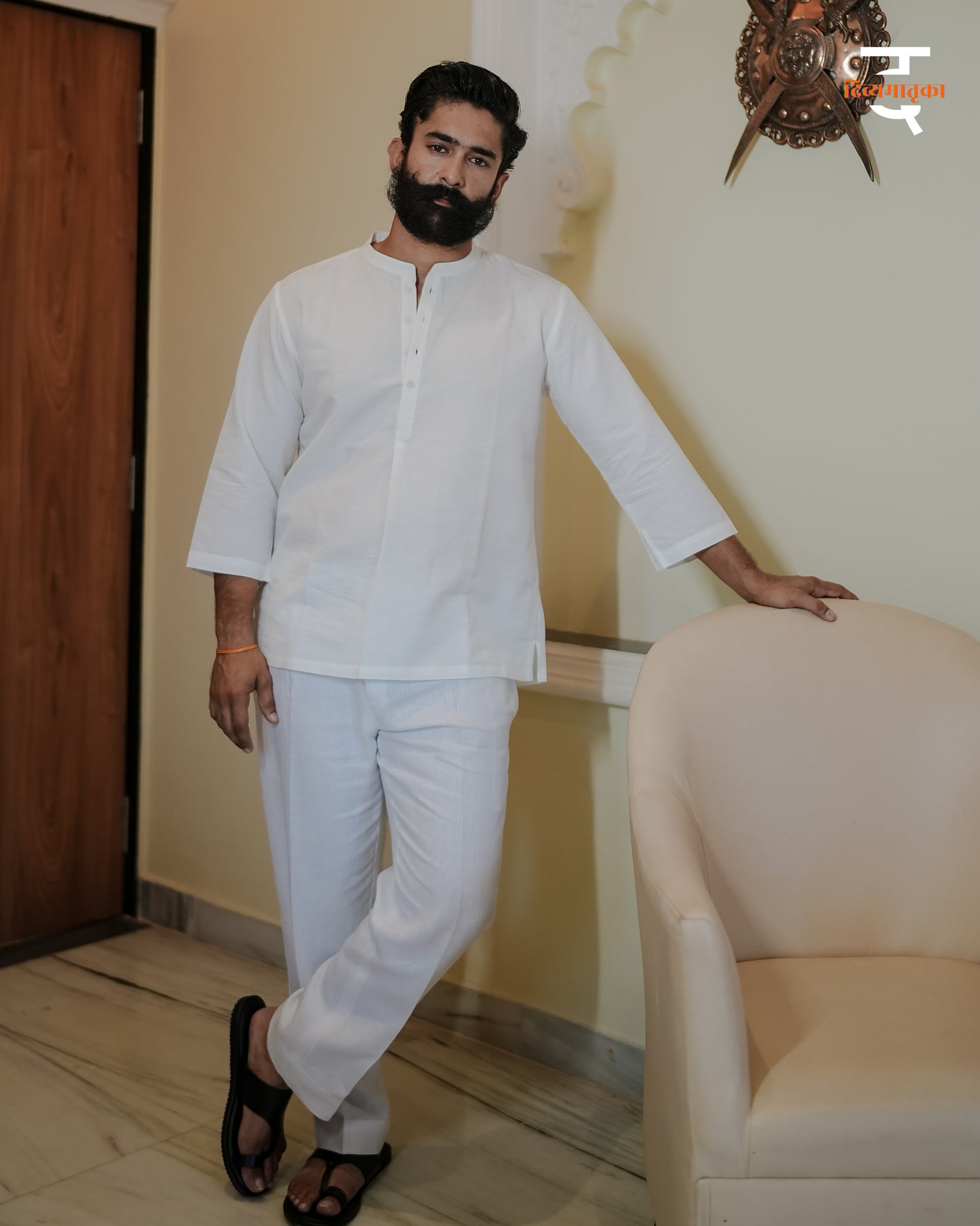 Classic White Linen Kurta