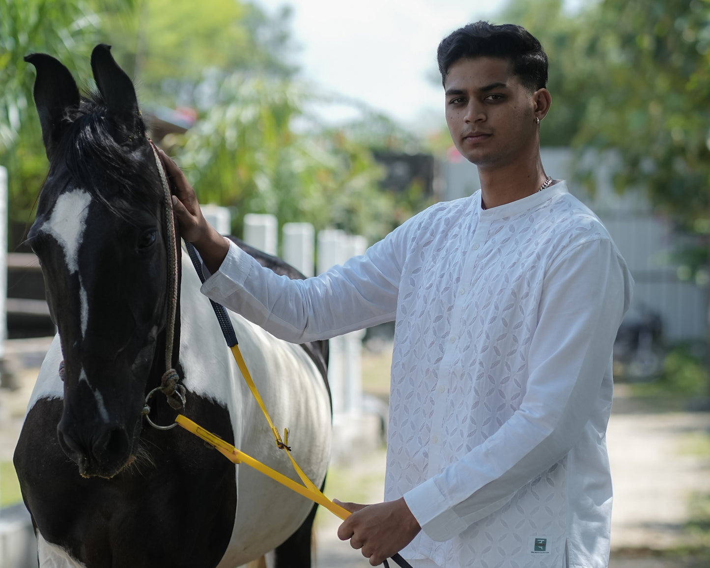 Mandarin Appliqué Shirt