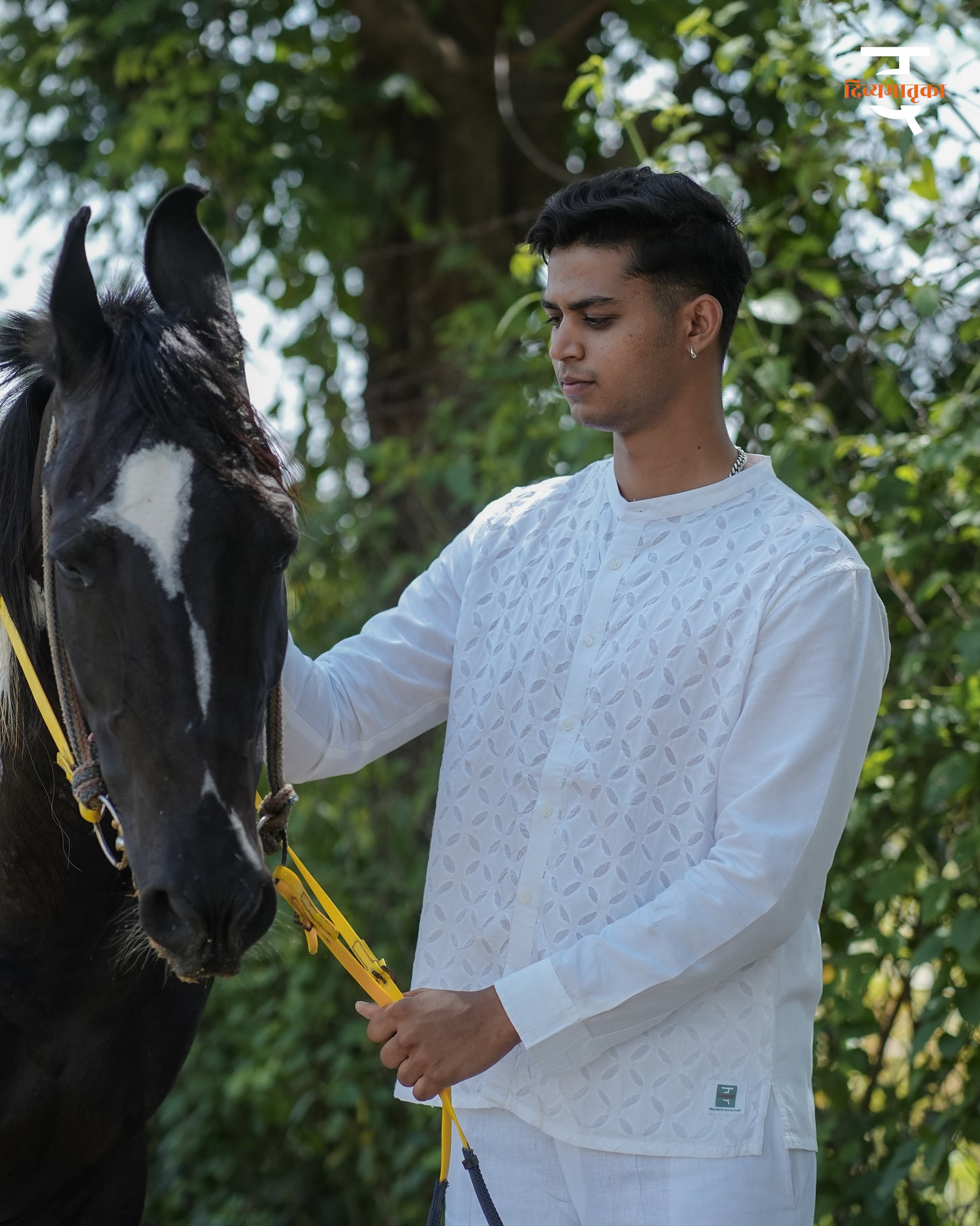 Mandarin Appliqué Shirt