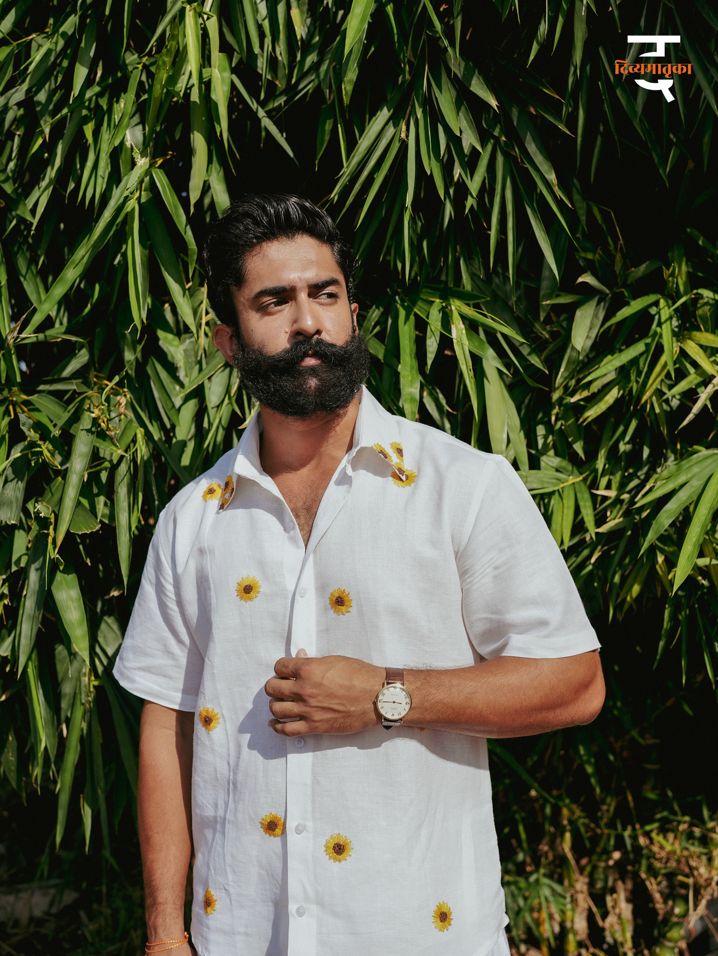 Sunshine Shirt - Hand Embroidered Sunflower | Pure Linen-Cotton